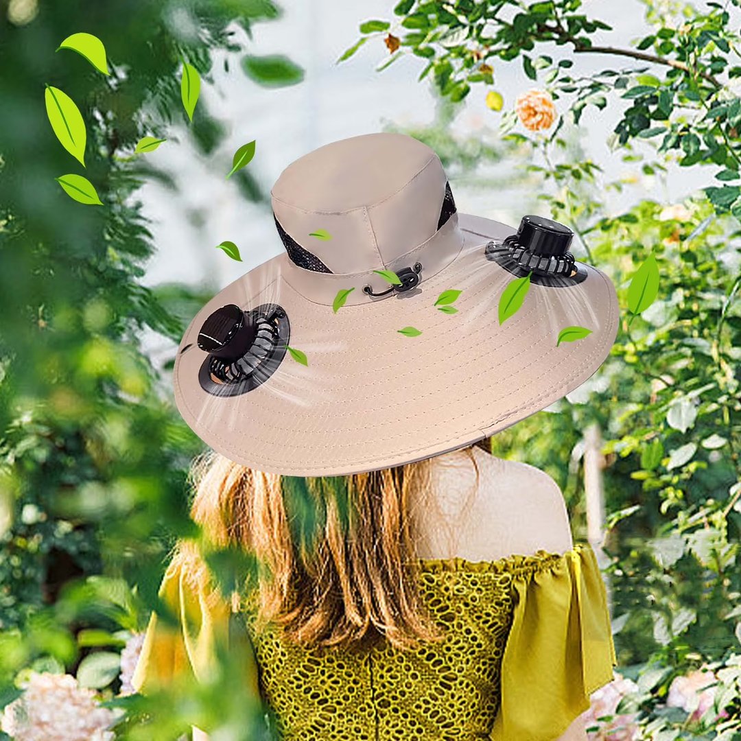 Cappello a tesa larga con ventole per rinfrescarsi all'aperto