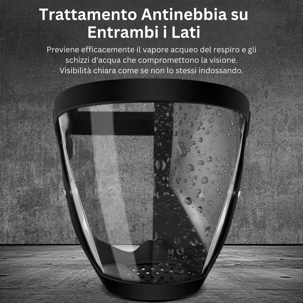 Visiera con trattamento antiappannamento