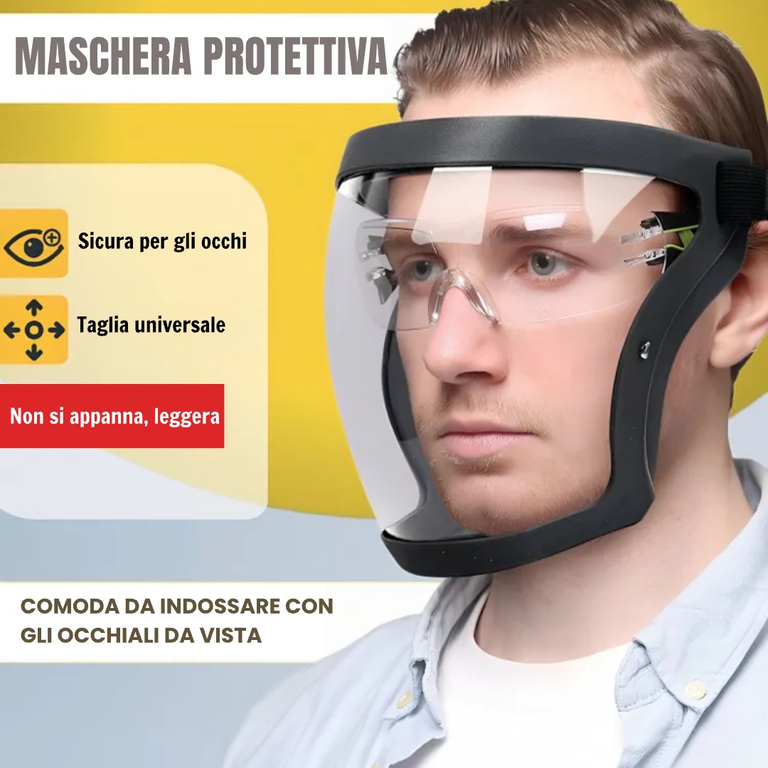 Uomo con visiera e occhiali, punti di forza