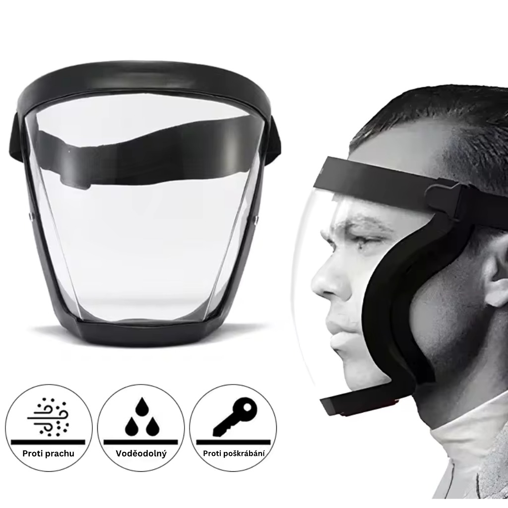 Visiera con icone anti polvere, acqua e graffi