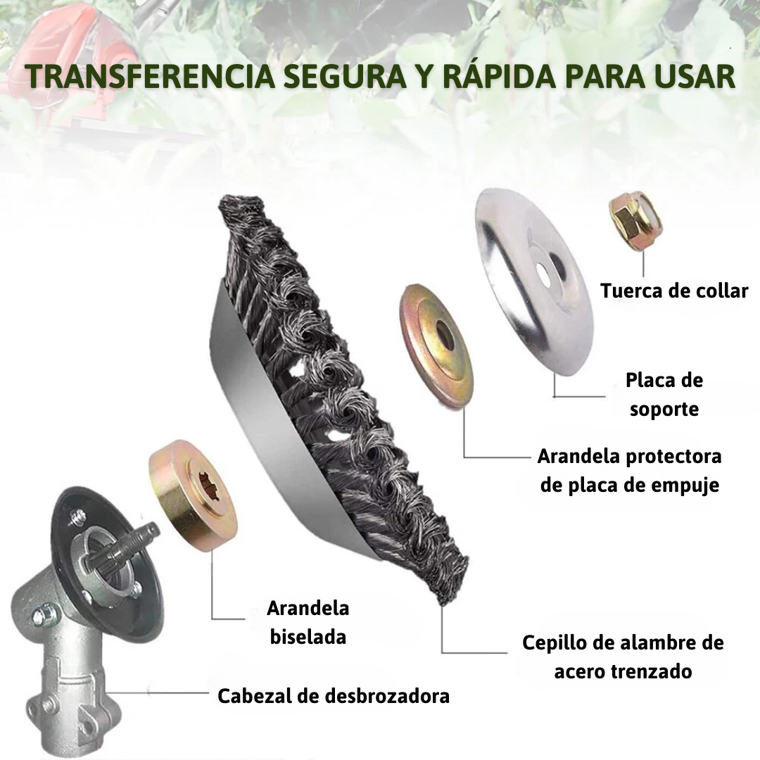 Disco de alambre de acero con kit de adaptadores